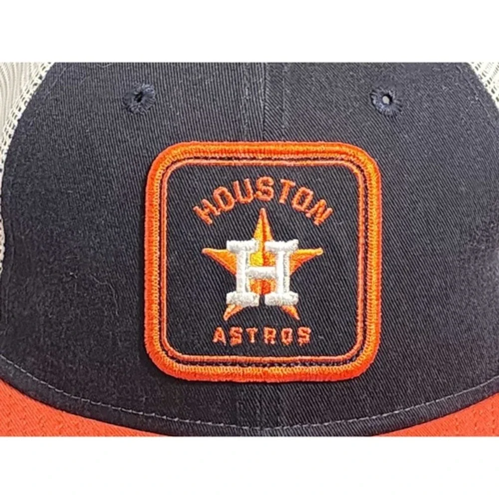 New Era 9FIFTY Houston‎ Astros Patch Low Profile Trucker Snapback Hat Cap Navy